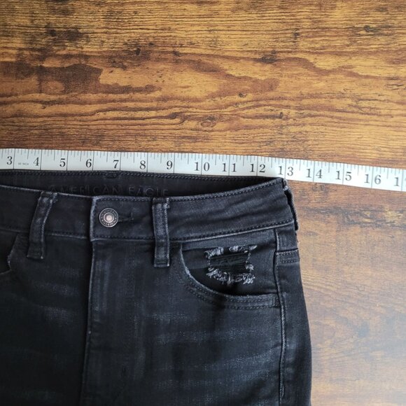 American Eagle Jeans 4 R Next Level Stretch Jeggings High Rise Black - Picture 7 of 11